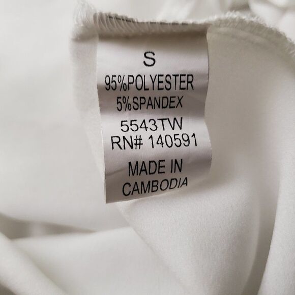 CQ BY CQ Floaty White Blouse Hi-Lo Cut Out S - Picture 6 of 8